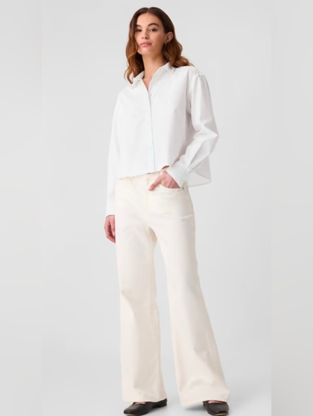 100% Cotton GAP Cropped Longsleeve Shirt